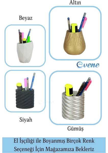 Kalemlik Gümüş Renk Masa Kalemliği Organizer Kalemlik Y Desenli Model indirimleri