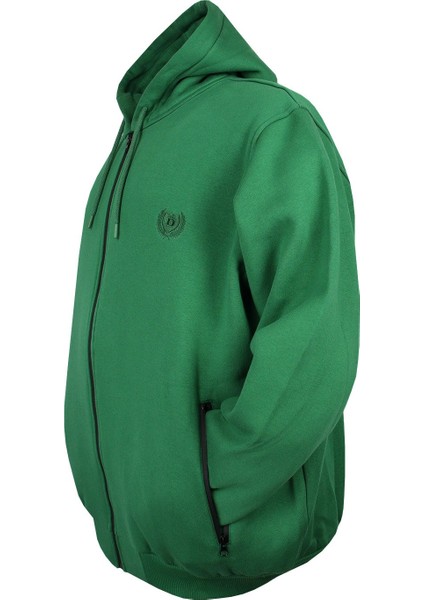 Erkek Büyük Beden Kapşonlu Sweatshirt 3 Iplik Yeşil fiyatları