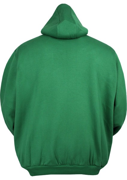 Erkek Büyük Beden Kapşonlu Sweatshirt 3 Iplik Yeşil modelleri