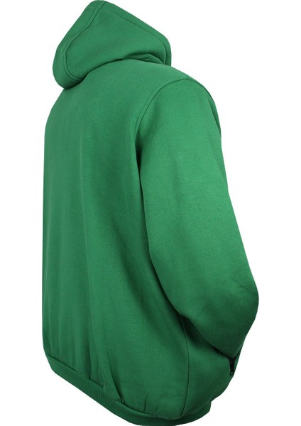 Erkek Büyük Beden Kapşonlu Sweatshirt 3 Iplik Yeşil fırsatları