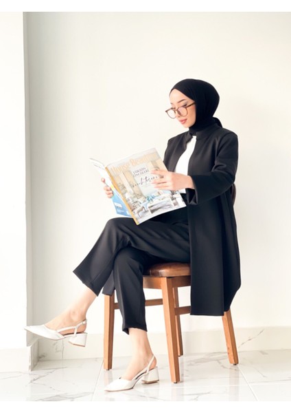 Tesettür Scuba Ceketli Pantolonlu Takım 40-42 - Siyah fiyatları