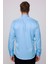 Modern Slim Fit Düz Saten Pamuklu Erkek Mavi Gömlek 5
