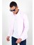 Pembe Erkek Beyaz Kolay Ütülenebilir Standart Fit Normal Kesim Oxford Gömlek 4