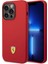 iPhone 14 Pro Uyumlu Kılıf Ferrari Magsafe Şarj Özellikli Silikon Metal Logo Dizayn Kapak 1