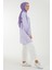 Çizgi Desenli Cepleri Taş Detaylı Tunik-Lila 23YT437 2