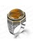 925 Ayar Gümüş Kahverengi Kaplangözü Taşlı Erkek Yüzük 2