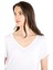 - V Yaka Oversize Lyocell Kadın T-Shirt 3