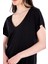 - V Yaka Oversize Lyocell Kadın T-Shirt 3
