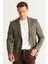 ALTINYILDIZ CLASSICS Erkek Haki Slim Fit Dar Kesim Mono Yaka Desenli Blazer Ceket 1