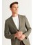 ALTINYILDIZ CLASSICS Erkek Haki Slim Fit Dar Kesim Mono Yaka Desenli Blazer Ceket 3