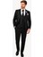 Erkek Siyah Slim Fit Kırlangıç Yaka Yelekli Damatlık 1