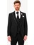 Erkek Siyah Slim Fit Kırlangıç Yaka Yelekli Damatlık 3