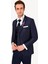 Erkek Lacivert Slim Fit Mono Yaka Yelekli Damatlık 3