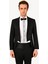 Erkek Siyah Slim Fit Frag Kırlangıç Yaka Damatlık 3