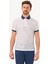Erkek Beyaz Regular Fit Polo Yaka Desenli Tshirt 1