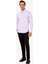 Erkek Lila Yarım İtalyan Slim Fit Uzun Kol Gömlek 2