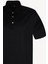 Erkek Siyah Polo Yaka Regular Fit Desenli Tshirt 2