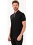 Erkek Siyah Fermuarlı Polo Yaka Regular Fit Tshirt 1