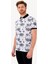 Erkek Beyaz Desenli Regular Fit Polo Yaka Tshirt 1