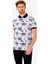 Erkek Beyaz Desenli Regular Fit Polo Yaka Tshirt 2