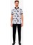 Erkek Beyaz Desenli Regular Fit Polo Yaka Tshirt 3