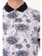 Erkek Beyaz Desenli Regular Fit Polo Yaka Tshirt 4