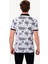 Erkek Beyaz Desenli Regular Fit Polo Yaka Tshirt 5