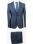 Erkek Lacivert Kareli Slim Fit Ekose Takım Elbise 1