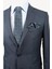 Erkek Lacivert Kareli Slim Fit Ekose Takım Elbise 3
