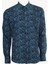 Erkek Turkuaz Slim Fit Desenli Uzun Kollu Gömlek 1