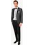 Erkek Siyah Slim Fit Kırlangıç Yaka Desenli Damatlık 1