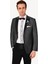 Erkek Siyah Slim Fit Kırlangıç Yaka Desenli Damatlık 3