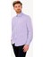 Erkek Lila Uzun Kol Slim Fit Saten Gömlek 1