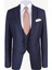 Erkek Lacivert Slim Fit Yelekli Kareli Takım Elbise 2