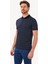Erkek Lacivert Polo Yaka Desenli Tshirt 2