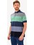 Erkek Lacivert Gri Çizgili Polo Yaka Regular Fit Tshirts 1