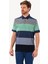 Erkek Lacivert Gri Çizgili Polo Yaka Regular Fit Tshirts 2