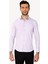 Erkek Lila Uzun Kol Puantiyeli Slim Fit Gömlek 1