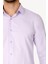 Erkek Lila Uzun Kol Puantiyeli Slim Fit Gömlek 3