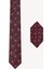 Erkek Bordo Çiçek Desenli Kravat Mendil Set 1