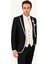 Erkek Siyah Kırlangıç Yaka Yelekli Desenli Slim Fit Damatlık 3
