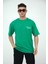 Erkek Oversize Bisiklet Yaka Basic Kısa Kollu Yazı Baskılı T-Shirt 2