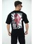 Erkek Oversize Bisiklet Yaka Basic Kısa Kollu Yazı Baskılı T-Shirt 2