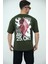 Erkek Oversize Bisiklet Yaka Basic Kısa Kollu Yazı Baskılı T-Shirt 1