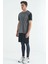 Antrasit Arka Bilek Baskı Detaylı Yüksek Bel Slim Fit Aktif Spor Erkek Tayt - 84988 5