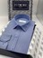 Slim Fit Uzun Kol Ömür Boyu Yakandayım Nakışlı Hediye Kutulu Erkek Gömlek - Saks Mavi 1