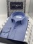 Slim Fit Uzun Kol Ömür Boyu Yakandayım Nakışlı Hediye Kutulu Erkek Gömlek - Saks Mavi 2