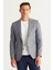 ALTINYILDIZ CLASSICS Erkek Antrasit Slim Fit Dar Kesim Mono Yaka Desenli Blazer Ceket 1