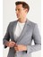 ALTINYILDIZ CLASSICS Erkek Antrasit Slim Fit Dar Kesim Mono Yaka Desenli Blazer Ceket 4