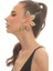Kadın Altın Renk Lak Kaplama Zirkon Taşlı Dokulu Yaprak Stilizesi Sol Kulak Earcuff&kıkırdak Küpe 1